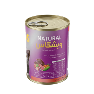 کنسرو غذای گربه ویشکاس مدل نچرال طعم گوشت گوساله و جگر بره وزن ۳۸۰ گرمی