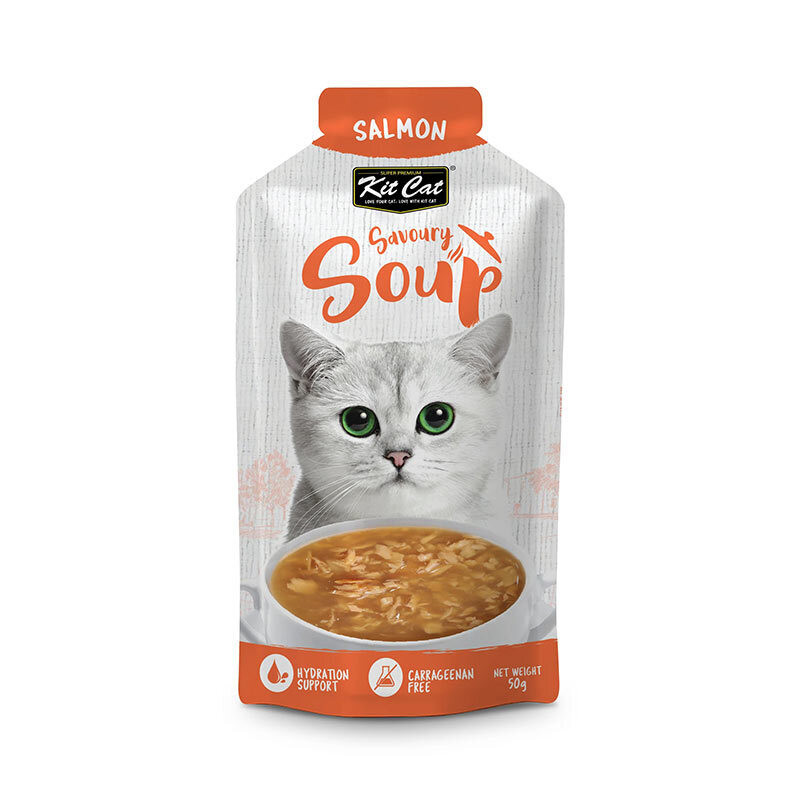 سوپ گربه بالغ کیت کت مدل Savoury Soup طعم ماهی سالمون بسته 6 عددی