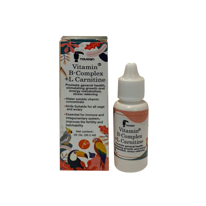 قطره بکمپلکس پرنده توکان مدل B-COMPLEX +L CARNITINE وزن 30 میلی لیتر