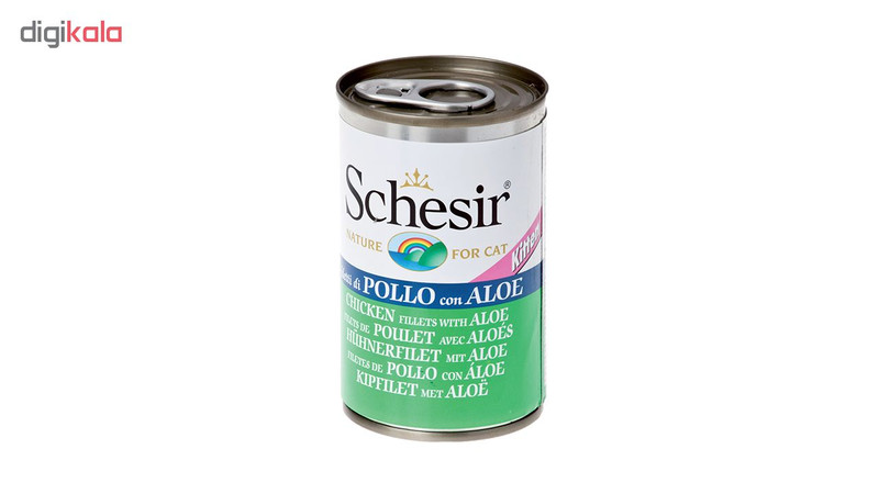کنسرو غذای گربه شسیر مدل Kitten Chicken Fillets With Aloe-73116 با طعم فیله مرغ و آلوورا وزن 140 گرم
